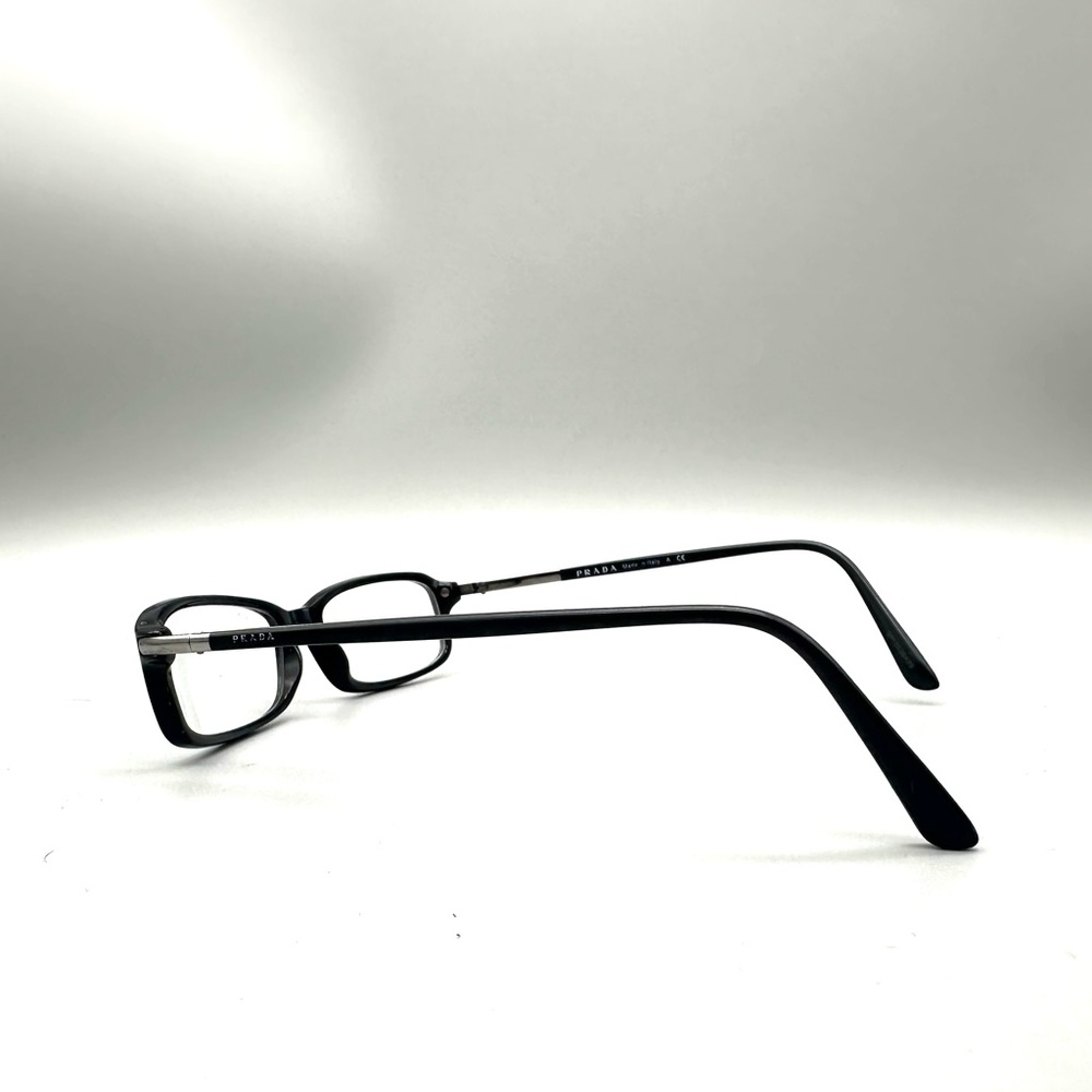 Prada Black Silver Rectangular Glasses Italy Vpr1… - image 5